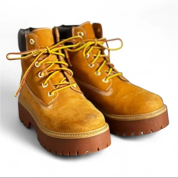 Timberland Women’s Waterproof Platform Boot Size 8.5 Wheat Colour - Picture 4 of 7